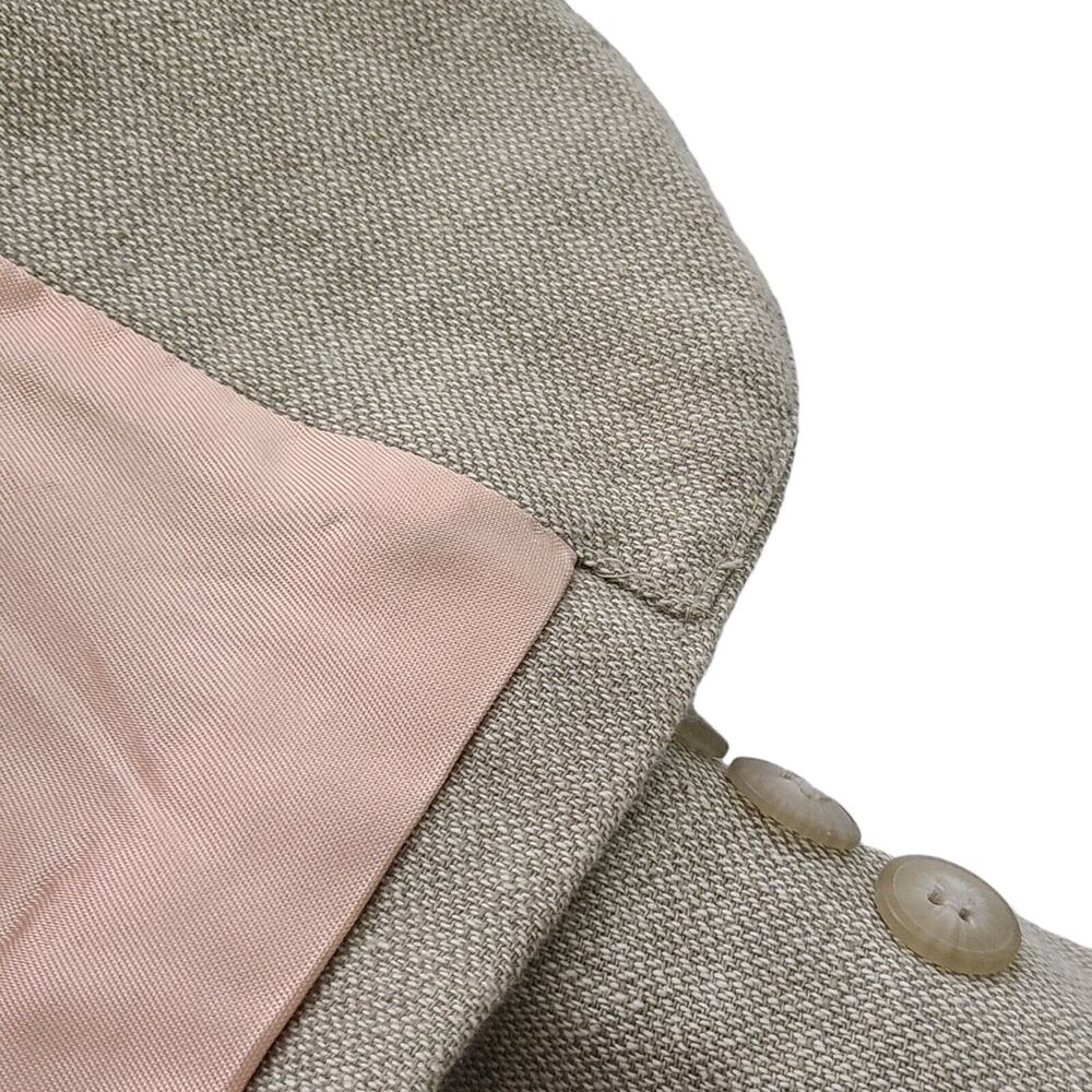 Claiborne Men's Size 42L Tan Linen Blend Blazer Sports Jacket 3 Button - Picture 7 of 9